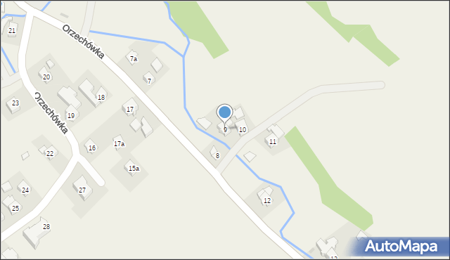 Orzechówka, Orzechówka, 9, mapa Orzechówka