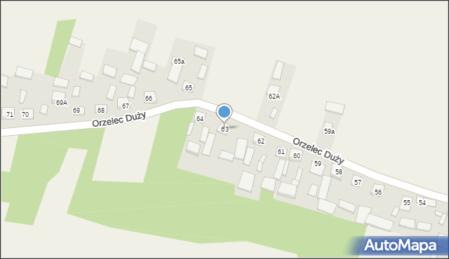 Orzelec Duży, Orzelec Duży, 63, mapa Orzelec Duży
