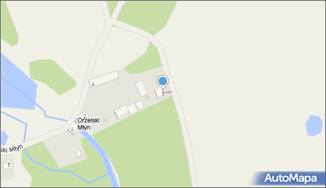 Orzelski Młyn, Orzelski Młyn, 3, mapa Orzelski Młyn