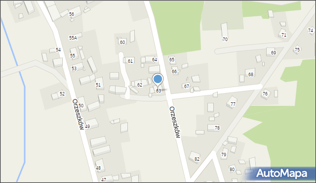 Orzeszków, Orzeszków, 63, mapa Orzeszków