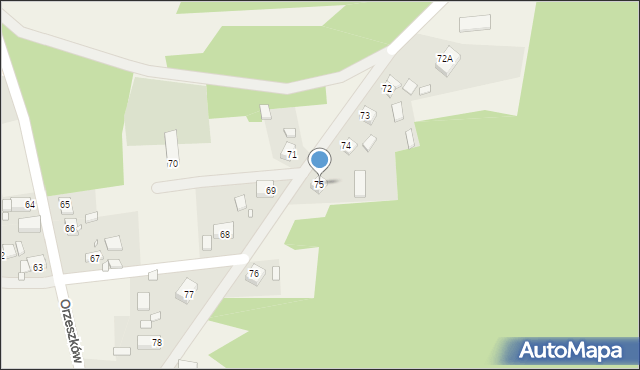 Orzeszków, Orzeszków, 75, mapa Orzeszków