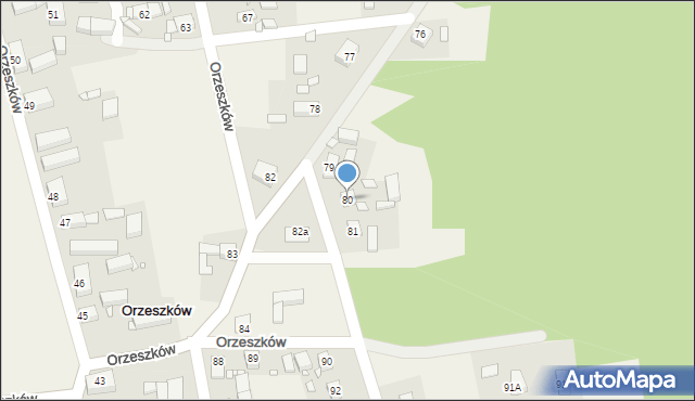 Orzeszków, Orzeszków, 80, mapa Orzeszków