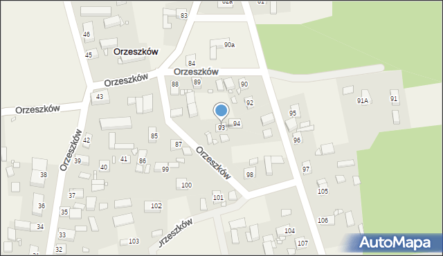 Orzeszków, Orzeszków, 93, mapa Orzeszków
