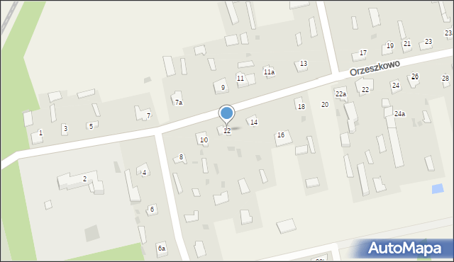 Orzeszkowo, Orzeszkowo, 12, mapa Orzeszkowo