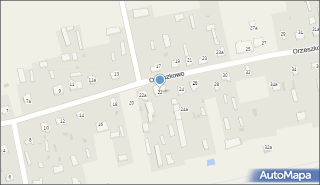 Orzeszkowo, Orzeszkowo, 22, mapa Orzeszkowo