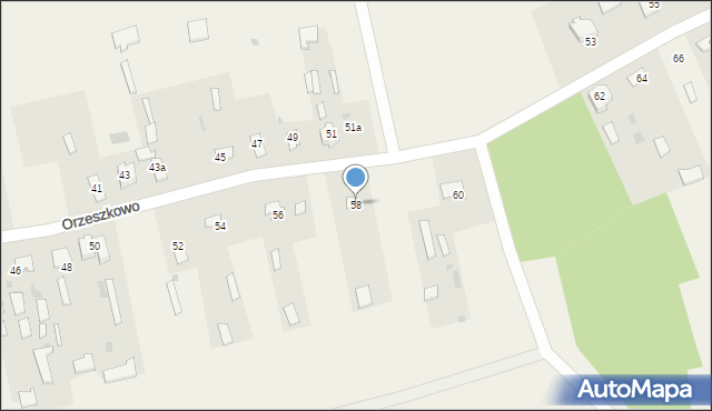Orzeszkowo, Orzeszkowo, 58, mapa Orzeszkowo