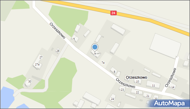 Orzeszkowo, Orzeszkowo, 7, mapa Orzeszkowo