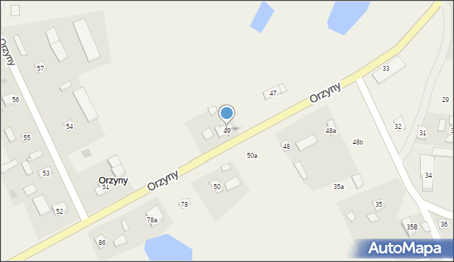 Orzyny, Orzyny, 49, mapa Orzyny