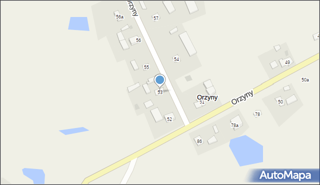 Orzyny, Orzyny, 53, mapa Orzyny