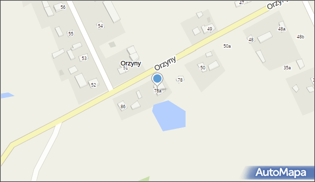 Orzyny, Orzyny, 78a, mapa Orzyny