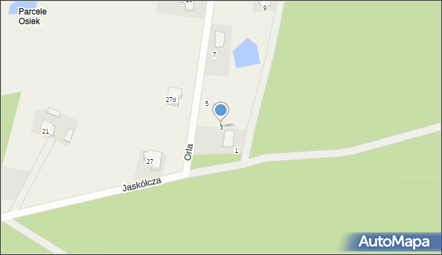 Osiek nad Wisłą, Orla, 3, mapa Osiek nad Wisłą