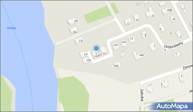 Ostróda, Ordonówny Hanki, 11d, mapa Ostróda