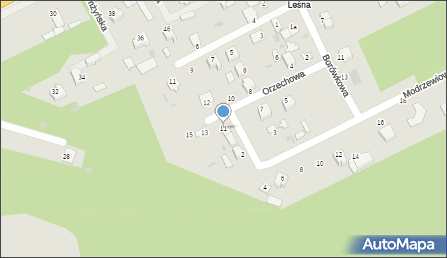 Ostrołęka, Orzechowa, 11, mapa Ostrołęka