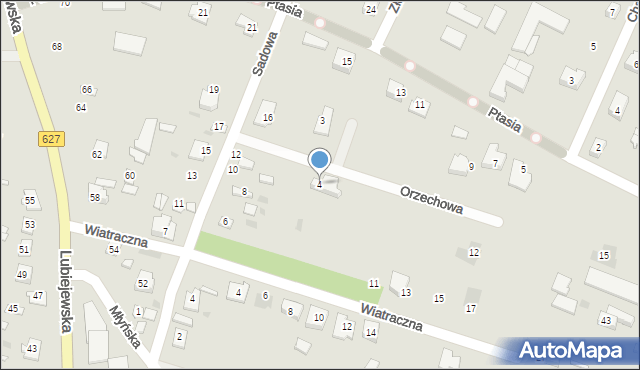 Ostrów Mazowiecka, Orzechowa, 4, mapa Ostrów Mazowiecka