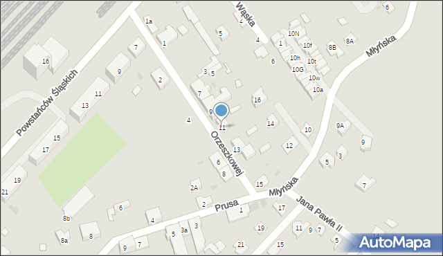 Oświęcim, Orzeszkowej Elizy, 11, mapa Oświęcimia
