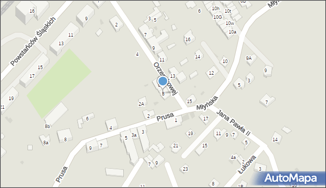 Oświęcim, Orzeszkowej Elizy, 8, mapa Oświęcimia