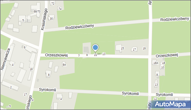 Otwock, Orzeszkowej Elizy, 11, mapa Otwock