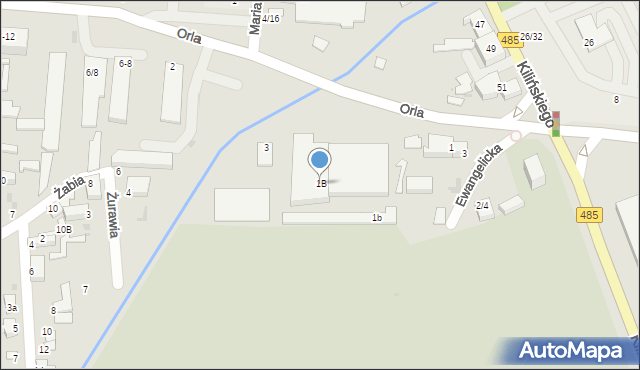 Pabianice, Orla, 1B, mapa Pabianic