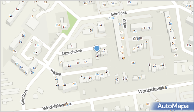 Pawłowice, Orzechowa, 4, mapa Pawłowice