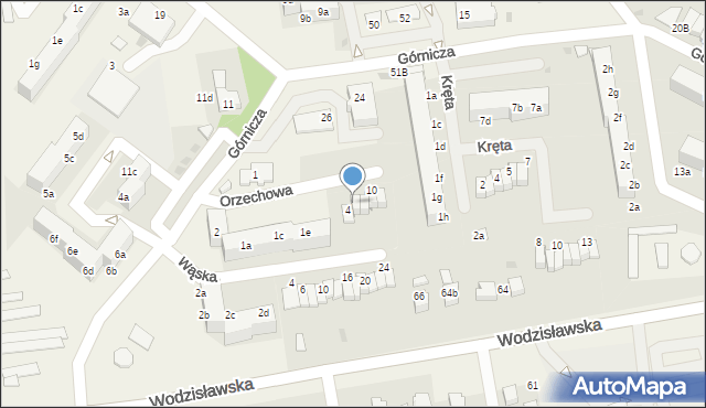 Pawłowice, Orzechowa, 6, mapa Pawłowice