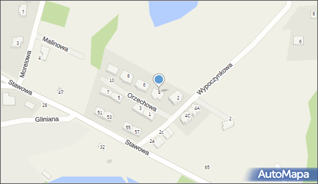 Pęgów, Orzechowa, 4, mapa Pęgów