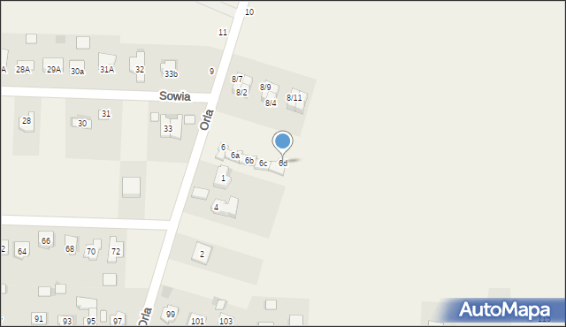 Piaseczna Górka, Orla, 6d, mapa Piaseczna Górka