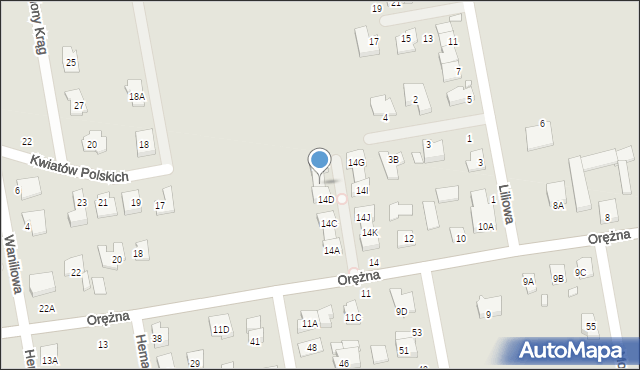 Piaseczno, Orężna, 14E, mapa Piaseczno