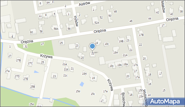 Piaseczno, Orężna, 21, mapa Piaseczno