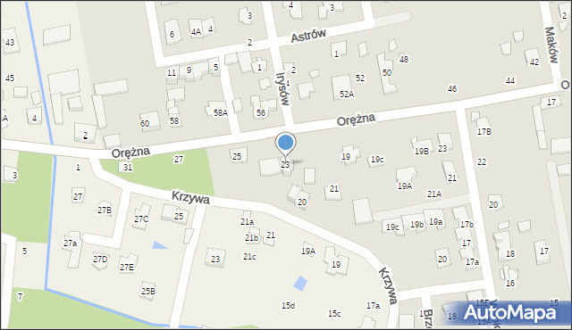 Piaseczno, Orężna, 23, mapa Piaseczno