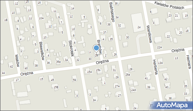 Piaseczno, Orężna, 28, mapa Piaseczno