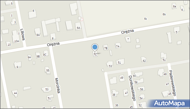 Piaseczno, Orężna, 7C, mapa Piaseczno