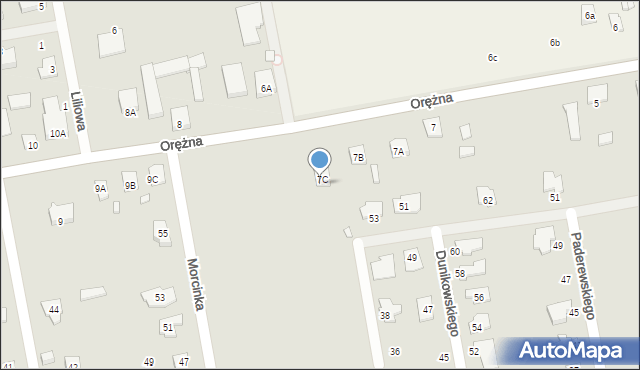 Piaseczno, Orężna, 7D, mapa Piaseczno