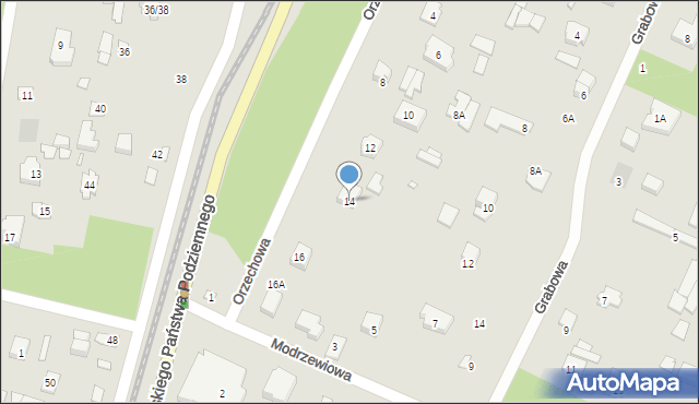 Piaseczno, Orzechowa, 14, mapa Piaseczno