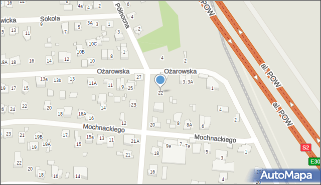 Piastów, Orła Białego, 22, mapa Piastów