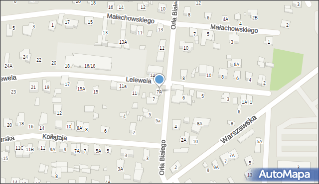 Piastów, Orła Białego, 7A, mapa Piastów