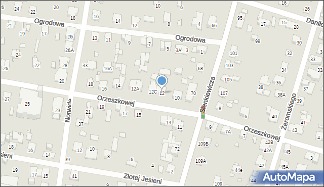 Piastów, Orzeszkowej Elizy, 12, mapa Piastów