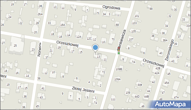 Piastów, Orzeszkowej Elizy, 13A, mapa Piastów