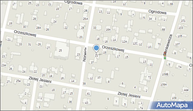 Piastów, Orzeszkowej Elizy, 21, mapa Piastów