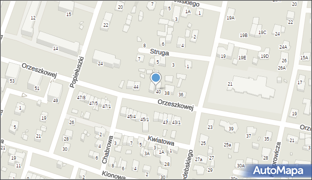 Piastów, Orzeszkowej Elizy, 42A, mapa Piastów