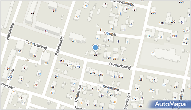 Piastów, Orzeszkowej Elizy, 44, mapa Piastów