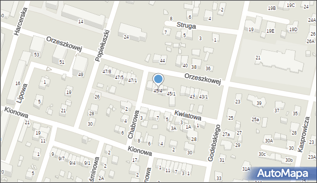 Piastów, Orzeszkowej Elizy, 45/4, mapa Piastów