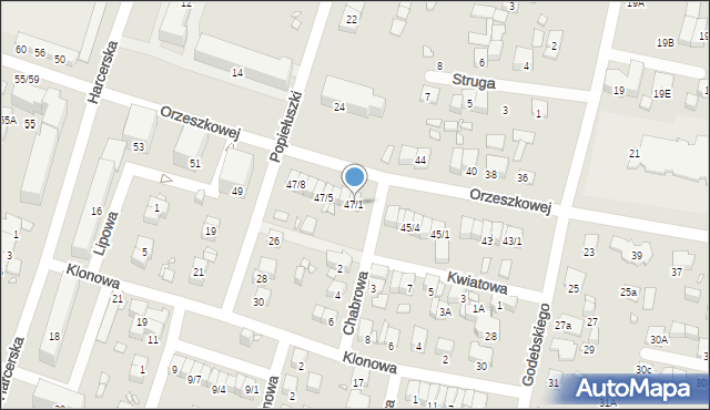 Piastów, Orzeszkowej Elizy, 47/1, mapa Piastów