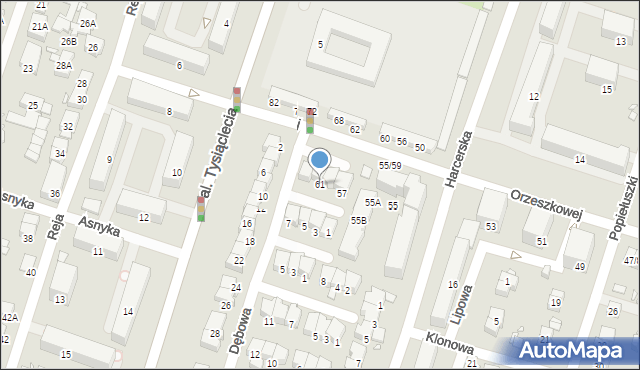 Piastów, Orzeszkowej Elizy, 61, mapa Piastów