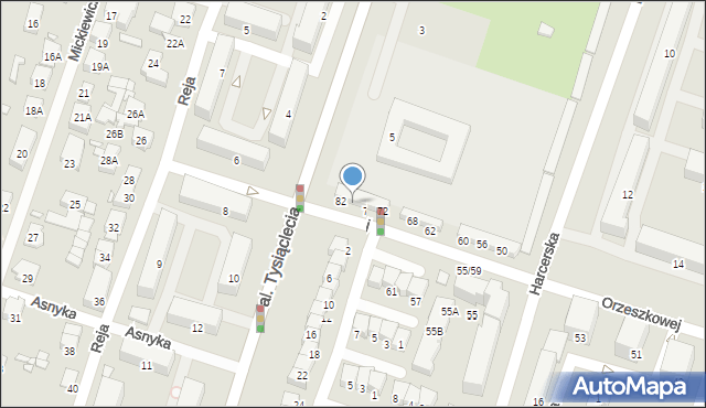 Piastów, Orzeszkowej Elizy, 80, mapa Piastów