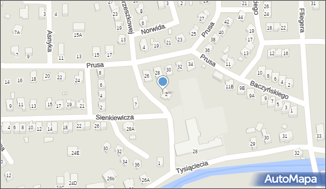 Piechowice, Orzeszkowej Elizy, 2a, mapa Piechowice
