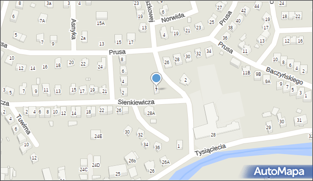 Piechowice, Orzeszkowej Elizy, 7, mapa Piechowice