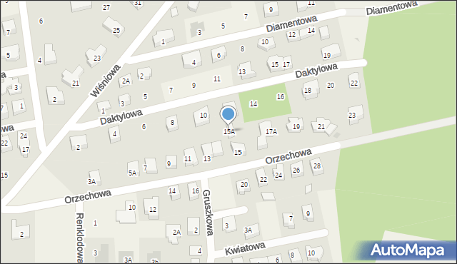 Pierwoszyno, Orzechowa, 15A, mapa Pierwoszyno