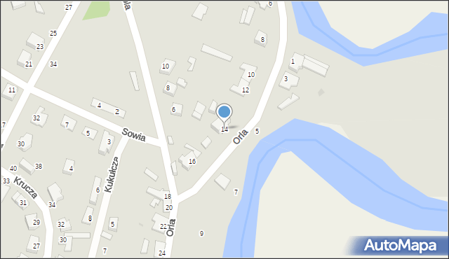 Piła, Orla, 14, mapa Piły