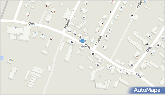 Piła, Orla, 57, mapa Piły