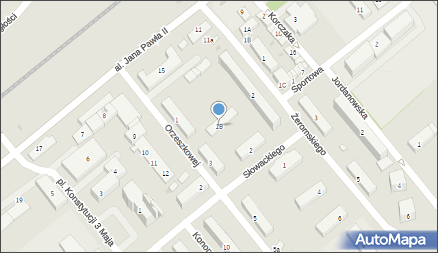 Pionki, Orzeszkowej Elizy, 1B, mapa Pionki